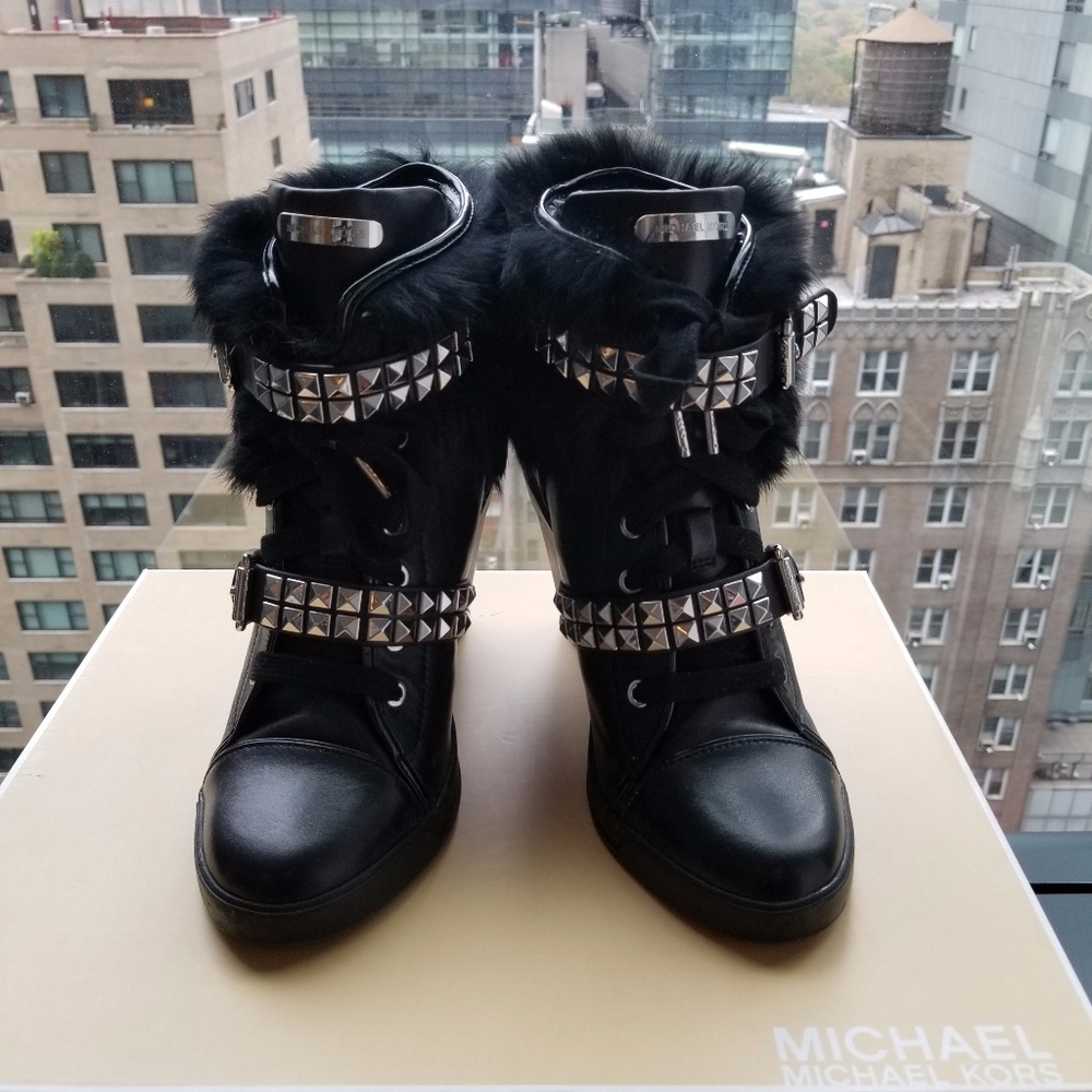 MICHAEL Michael Kors Black Studded Sneakers